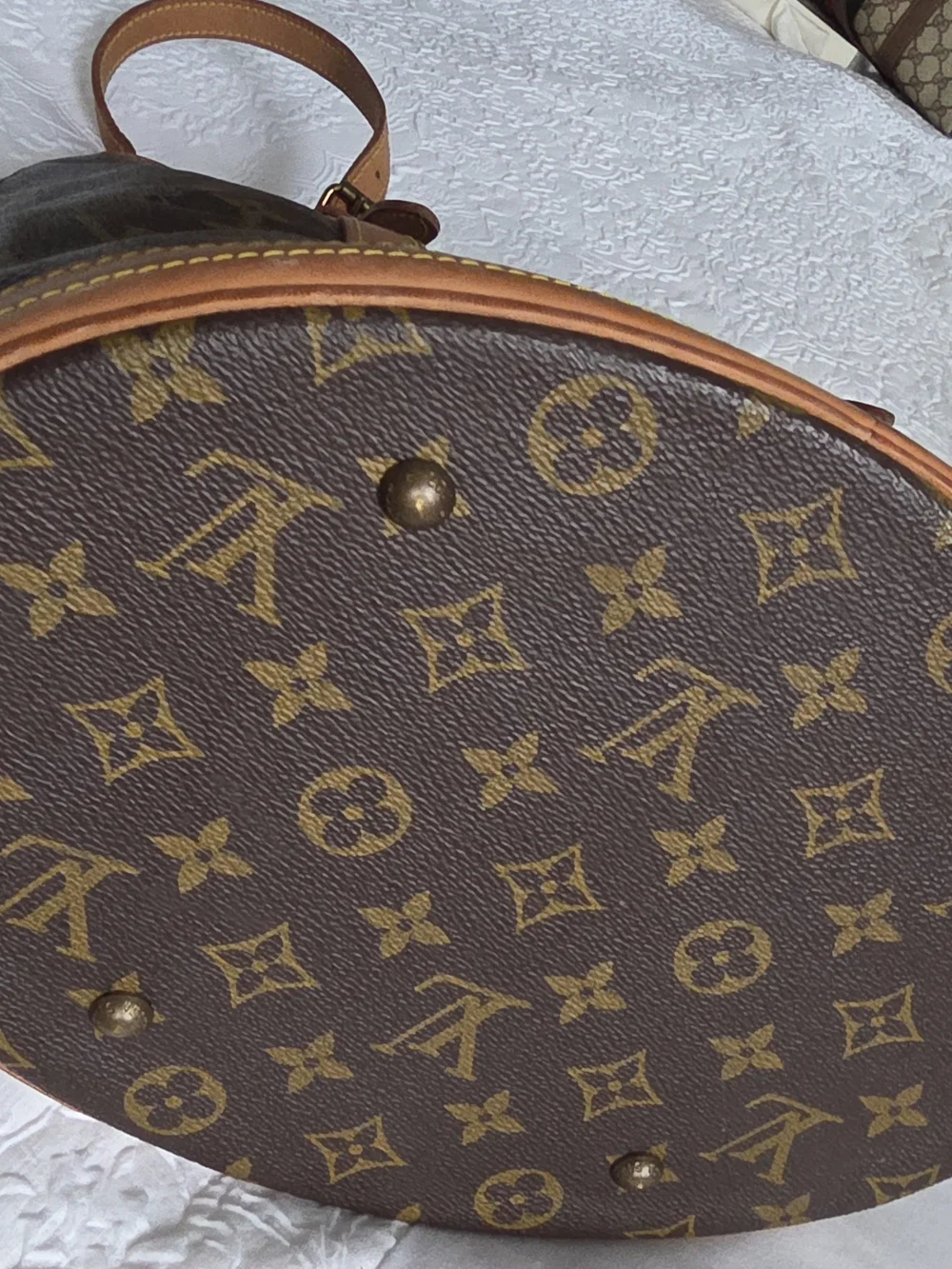 Louis Vuitton Monogram Canvas Shoulder Bag in Brown and Tan